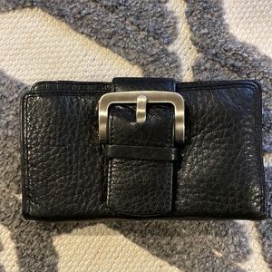 Vintage Black Kenneth Cole Leather Buckle Wallet